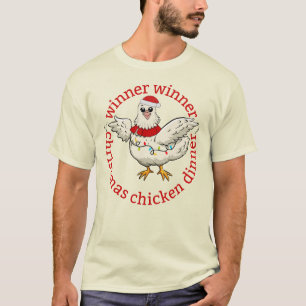 Winnaar Kerst Kip Diner grappig T-shirt