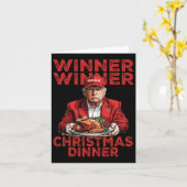 Winnaar Kerstdiner Dankbaar Trump Sant Kaart (Gele Bloem)