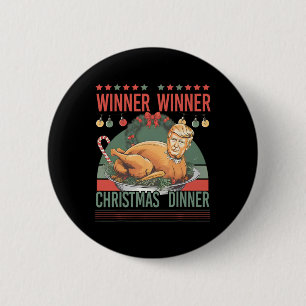 Winnaar Kerstdiner Funny Trump Turkije Ronde Button 5,7 Cm
