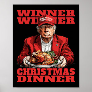 Winnaar Kerstdiner Funny Trump Xmas Sa Poster