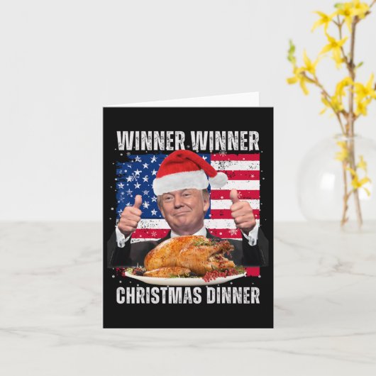 Winnaar Kerstdiner Humor Funny Trump X Kaart (Gele Bloem)