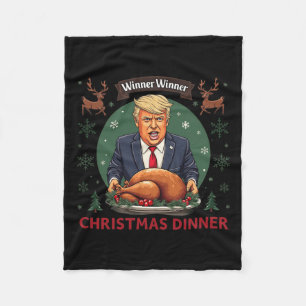 Winnaar Kerstdiner Santa Trump Ugly Sw Fleece Deken