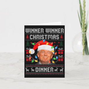 Winnaar Kerstdiner Santa Trump Ugly Sw Kaart
