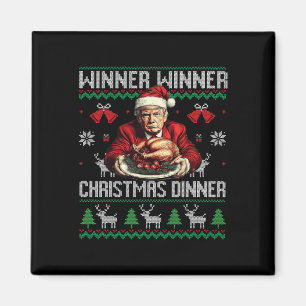 Winnaar Kerstdiner Santa Trump Ugly Sw Magneet