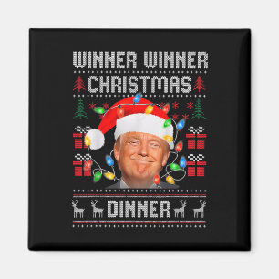 Winnaar Kerstdiner Santa Trump Ugly Sw Magneet