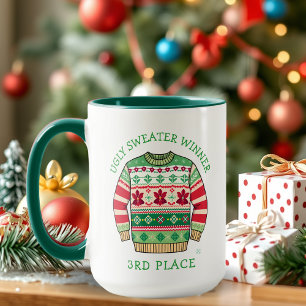 Winnaar lelijkste kersttrui derde plaats mok