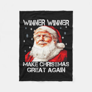 Winnaar Maak kerst weer geweldig Santa Funny Trump Fleece Deken
