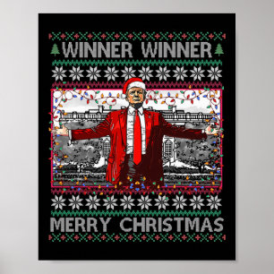 Winnaar Merry Christmas Funny Santa Trump 20 Poster
