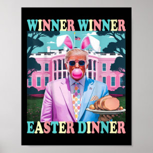 Winnaar Paasdiner President Trump Happy Poster