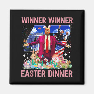 Winnaar Paasdiner Trump Bunny Hunt Eieren Happy E Magneet