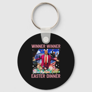 Winnaar Paasdiner Trump Bunny Hunt Eieren Happy E Sleutelhanger