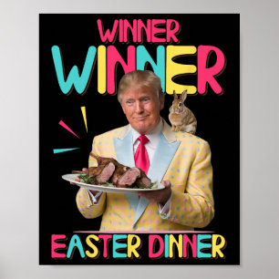 Winnaar Pasen Diner Funny Trump Bunny Happ Poster