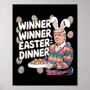 Winnaar Pasen Diner Trump Konijn Jacht Eieren Gelu Poster