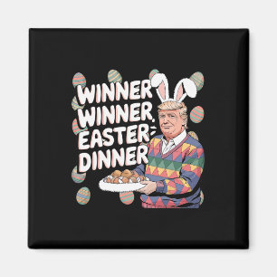 Winnaar Pasen Dinner Trump Konijn Jacht Eieren Gel Magneet