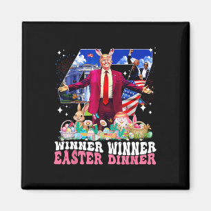 Winnaar Pasen Dinner Trump Konijn Jacht Eieren Gel Magneet