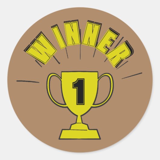 Winnaar prijs spel avond partij winst trofee ronde sticker (Voorkant)