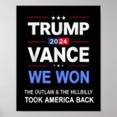 Winnaar Trump Vance We Won heeft Byck America Keep Poster (Voorkant)