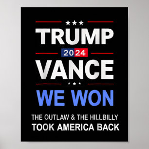 Winnaar Trump Vance We Won heeft Byck America Keep Poster