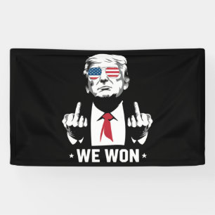 Winnaar Trump We Won Inauguratie Dag 47th  Spandoek