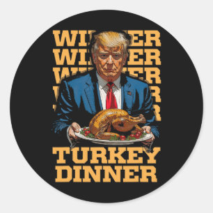 Winnaar Turkije Diner Grappig Trump Thanksgiving Ronde Sticker