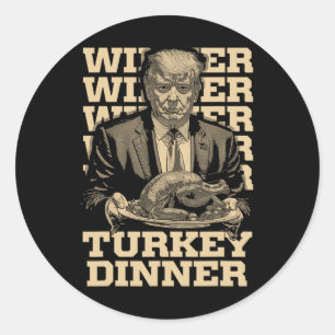 Winnaar Turkije Diner Grappig Trump Thanksgiving Ronde Sticker