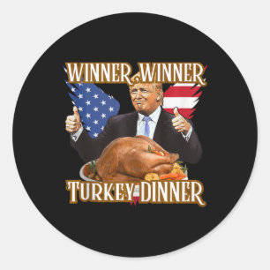Winnaar Turkije Diner Grappig Trump Thanksgiving Ronde Sticker