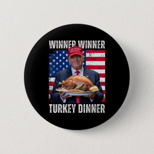 Winnaar Turkije Diner Humor Funny Trump Than Ronde Button 5,7 Cm
