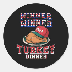 Winnaar Turkije Diner Trump Thanksgiving Hum Ronde Sticker