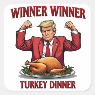 Winnaar Turkije Diner Trump Thanksgiving Vierkante Sticker