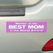 Winnaar van de Beste Mam in de Wereld Prijs Bumpersticker (Op auto)