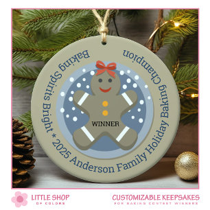 Winnaar van de Christmas Cookie Baking Contest Keramisch Ornament
