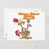 winnaar van het kippendiner irony humor briefkaart (Voorkant / Achterkant)