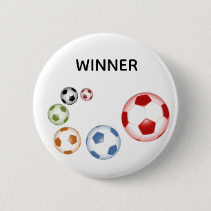 Winnaar Voetbalballen Ronde Button 5,7 Cm