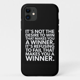 Winnaar - Weiger te falen - Workout Motivatie iPhone 11 Hoesje