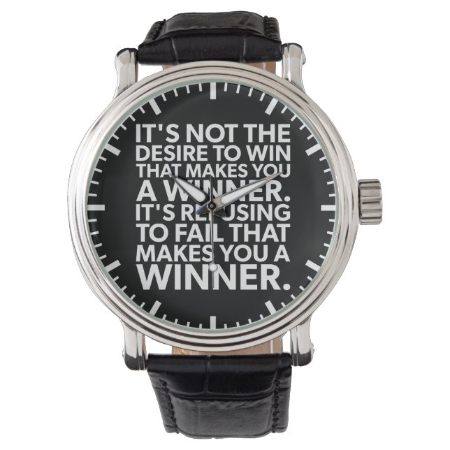 Winnaar - Weiger te falen - Workout Motivatie Horloge (Voorkant)