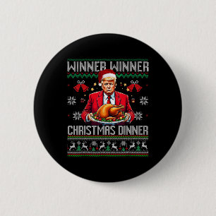 Winnaar Winnaar Kerst Diner Sinterklaas Trump Leli Ronde Button 5,7 Cm