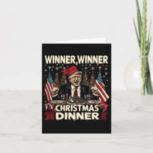 Winnaar Winnaar Kerst Dinner Dankbaar Trump Kerstm Kaart