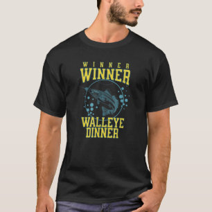 Winnaar Winner Walleye Dinner Funny Fish Fishermen T-shirt
