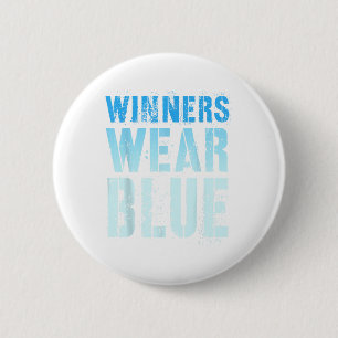 Winnaars Draag Blauwe Competitie Oorlogsspel Mat Ronde Button 5,7 Cm
