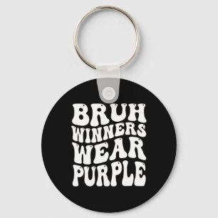 Winnaars Draag Paarse Team Sports Day Game Spirit  Sleutelhanger