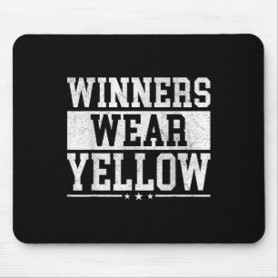 Winnaars Draag Yellow Color War Camp Spirit Game T Muismat