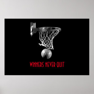 Winnaars geven basketbal nooit op poster