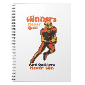 Winnaars Geven Nooit Op Voetbal Motivatie Spreuk Notitieboek