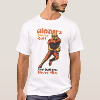 Winnaars Geven Nooit Op Voetbal Motivatie Spreuk T-shirt