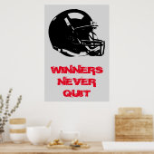 Winnaars Nooit stoppen met Inspirerend Pop Art Foo Poster (Keuken)