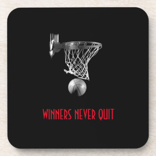 Winnaars stoppen nooit met basketbal bier onderzetter