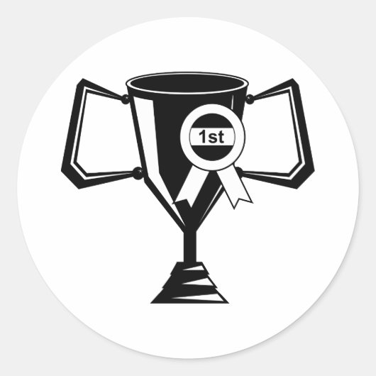 Winnaars Trofee Ronde Sticker (Voorkant)