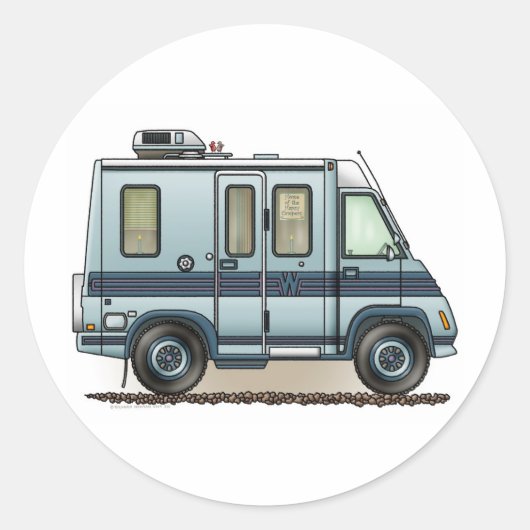 Winnebago LeSharo Camper RV Ronde Sticker (Voorkant)