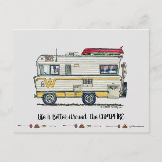 WINNEBAGO van de de kampeerautokunst van rv de Briefkaart (Voorkant)
