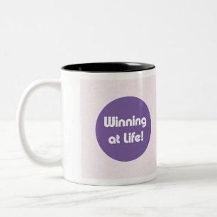 Winnen bij Life Typography Tweekleurige Koffiemok